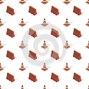 Seamless background from a set of signs road repairs, vector illustration