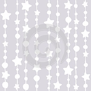 Seamless background with shabby beads and stars