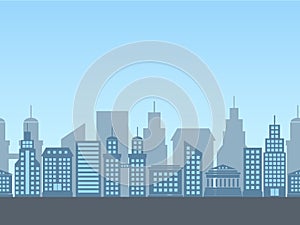 Seamless background with siluettes of buildings