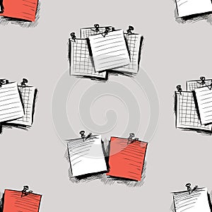 Seamless background of sketches letterheads on wall