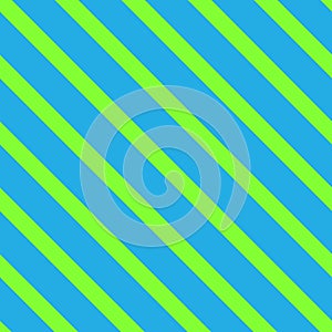 Seamless background with slanted stripes. Bright green lines on blue background