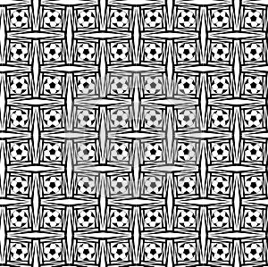 Seamless background with a soccer balls in a black - white colors.