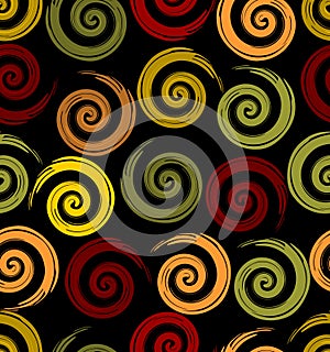 Seamless background with spirale motif in autumn colors photo