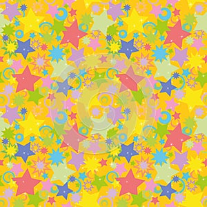 Seamless background, stars and circles