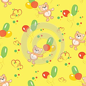 Seamless background with teddy bears.