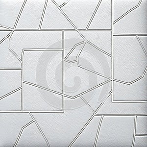 White Leather Geometric Patchwork Texture