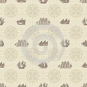 Seamless background on the theme of sea travel