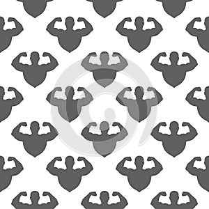 Seamless background from torsos strong men photo