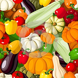 Seamless background with various vegetables.