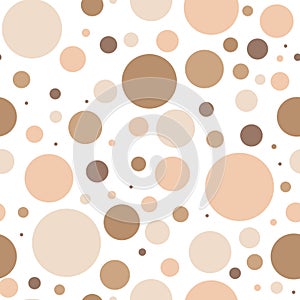 Seamless background vector color circles, composition of geometric shapes. soft pastel circles in beige color