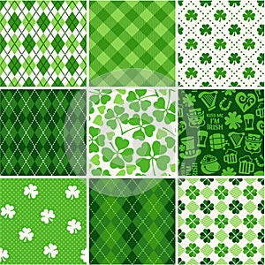 Seamless backgrounds set - scrapbook paper St. Patrick's Day