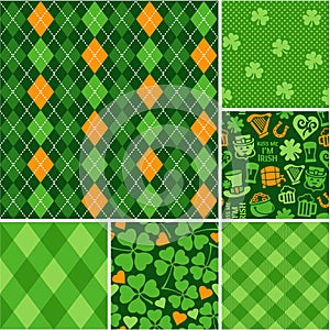 Seamless backgrounds set - scrapbook paper St. Patricks Day