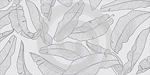 Seamless banana leaf pattern background.