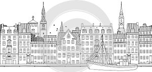 Seamless banner of Copenhagen