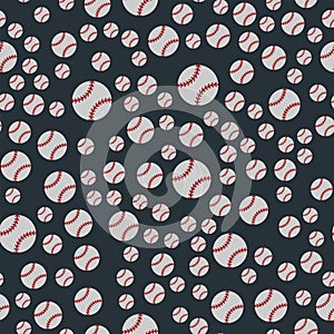 Seamless baseball balls pattern background softball american play game equipment vector illustration.