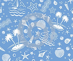 Seamless Beach Vector Pattern