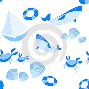 Seamless Beach Vector Pattern