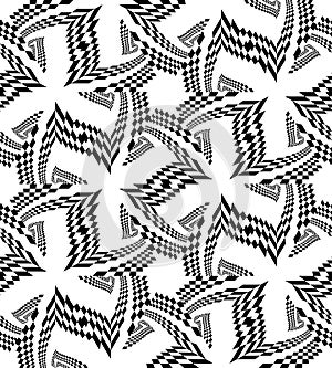 Seamless Beautiful Black Polygonal Pattern on White. Geometric Abstract Background.