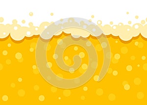 Seamless beer background with foam and bubbles. Pattern wallpaper beer oktoberfest . flat Vector illustration photo