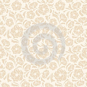 Seamless beige floral pattern.