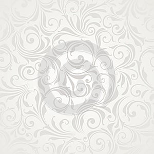 Seamless beige floral pattern. Vector floral print