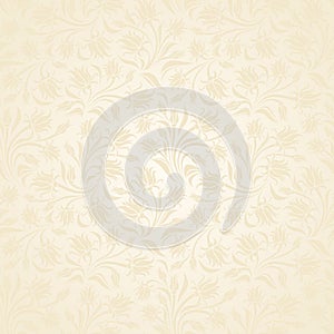 Seamless beige floral pattern. Vector illustration.