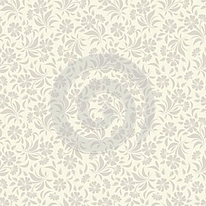 Seamless beige floral pattern. Vector illustration.