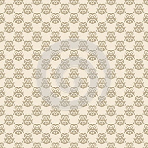 Seamless beige floral pattern in vintage style. Abstract floral background.