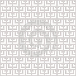 Seamless beige geometric pattern: simple vector square grid design. Subtle minimal background