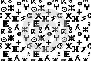 Seamless berber alphabet pattern, signs elements, vector illustration