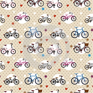 Seamless bicycle pattern photo