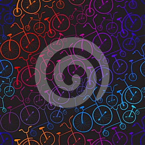 Seamless bicycles pattern. Bikes.