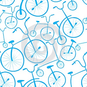 Seamless bicycles pattern. Bikes.