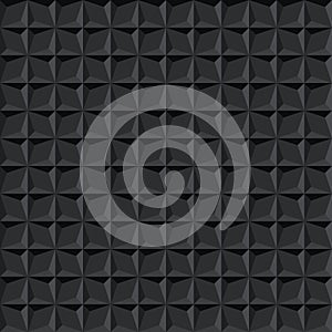 Seamless black abstract geometric dark shadow facet pattern.