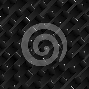 Seamless black background with square shapes and shadows streaks behind.