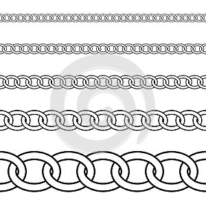 Seamless of black chain on white background