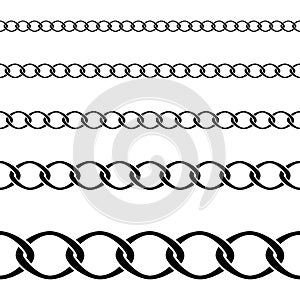 Seamless of black chain on white background