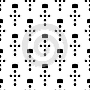 Seamless Black D Shaping With Circles Repeated Pattern Interior And Clothing Useful Pattern On White Background