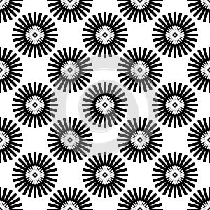 Seamless Black Floral Flower Decorative Fabric Textile Tile Interior Design Useable Pattern On White Background