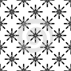 Seamless Black Flowers Stylish Decorative Repeated Design Fabric Textile Tile Useable Pattern On White Background