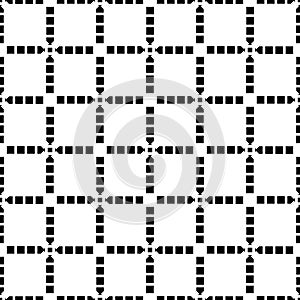 Seamless Black Geometrical Boxes Pattern Repeated Design