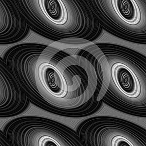 Seamless black, grey and white ellipse pattern