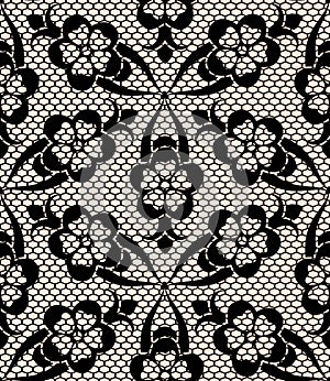 Seamless black lace pattern