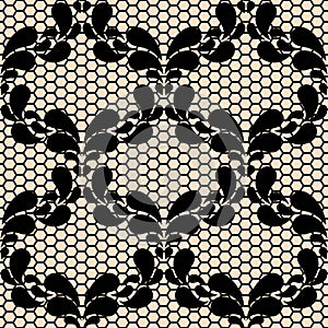 Seamless black lace pattern