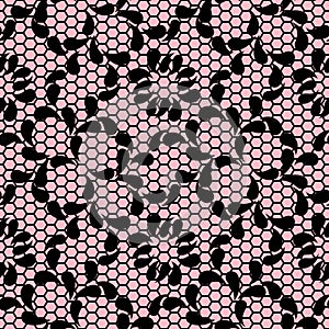 Seamless black lace pattern