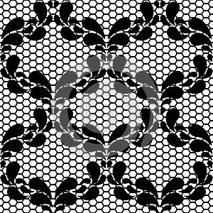 Seamless black lace pattern