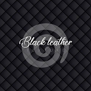 Seamless black leather texture with rectangular tiles.