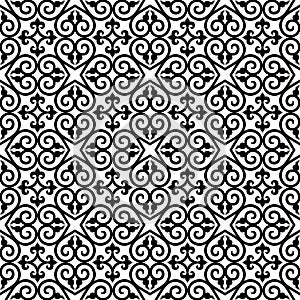 Seamless black ornamental pattern