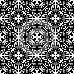 Seamless black Pattern on white.