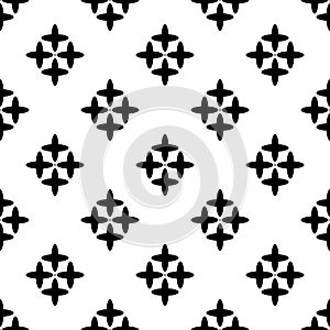 Seamless Black Small Simple Flower Shaping Pattern Repeated Clothing Pattern Uses